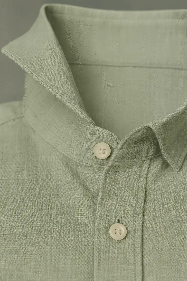 bamboo cotton hemp sage green close up
